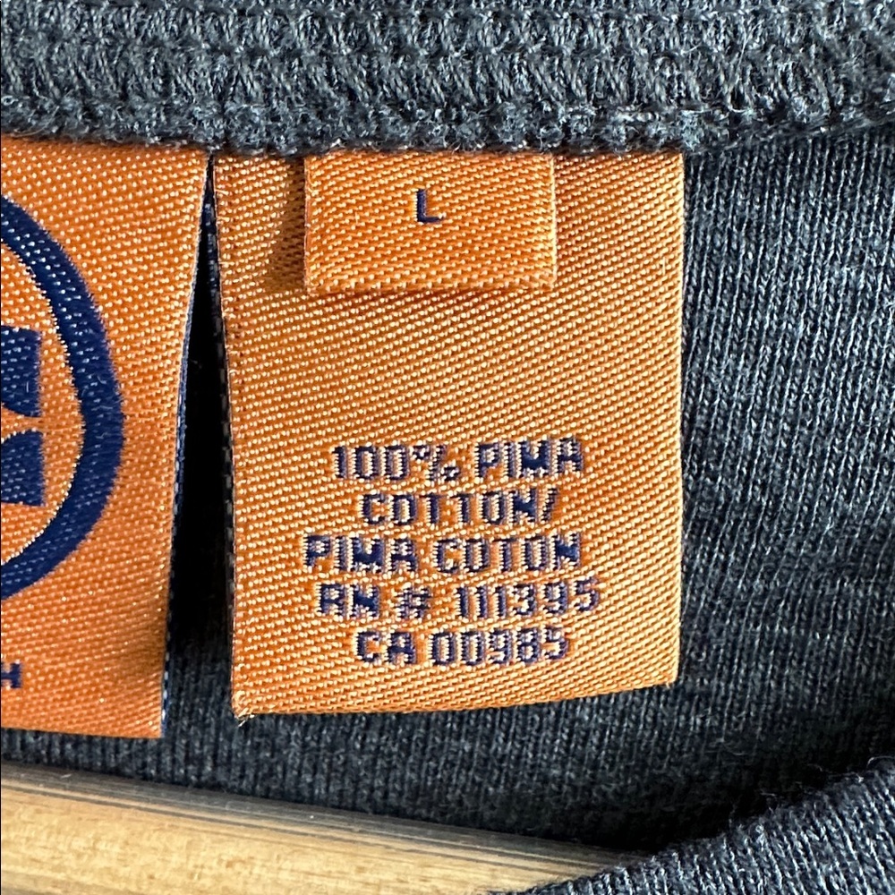 Tory Burch Dark Grey Monogram Pima Cotton Long-Sleeve Crew Tee - Picture 8 of 8